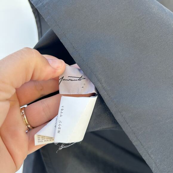 Yohji Yamamoto Taffeta Designer Blouse High Fashion Black Blouse Silk Collar S - Picture 12 of 12